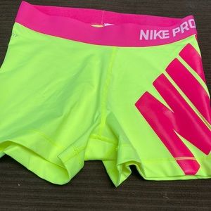 Womens Nike Pro shorts 3” inseam. Runs smaller ~ youth medium